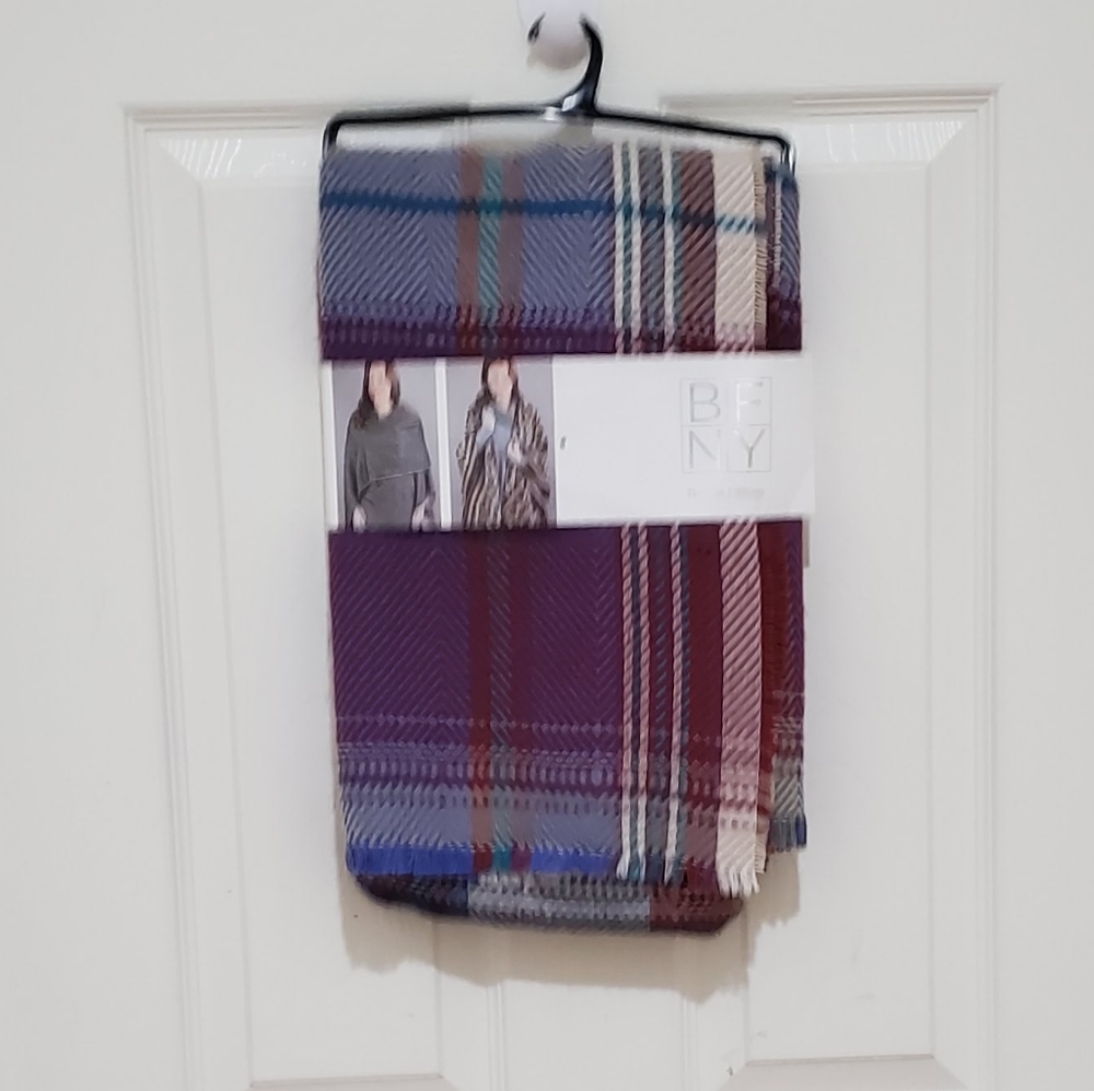 BFNY Plaid Ruana Wrap